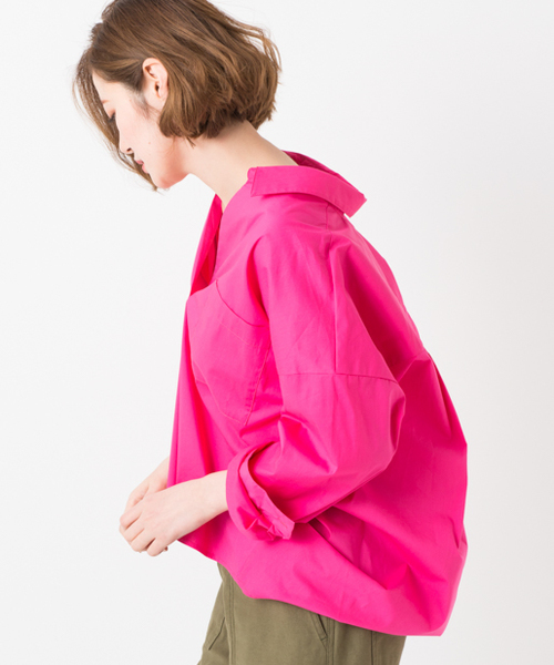 CIAOPANIC TYPY（チャオパニックティピー）の「BIGシルエットシャツ（シャツ/ブラウス・レディース・ホワイト/ストライプ/サックスブルー/ネイビー/ベージュ/ピンク・FREE）」の12枚目の写真