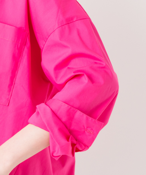 CIAOPANIC TYPY（チャオパニックティピー）の「BIGシルエットシャツ（シャツ/ブラウス・レディース・ホワイト/ストライプ/サックスブルー/ネイビー/ベージュ/ピンク・FREE）」の15枚目の写真