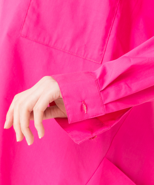 CIAOPANIC TYPY（チャオパニックティピー）の「BIGシルエットシャツ（シャツ/ブラウス・レディース・ホワイト/ストライプ/サックスブルー/ネイビー/ベージュ/ピンク・FREE）」の17枚目の写真