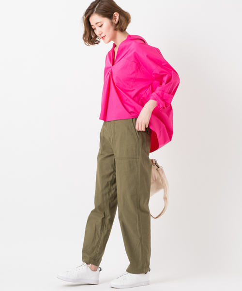 CIAOPANIC TYPY（チャオパニックティピー）の「BIGシルエットシャツ（シャツ/ブラウス・レディース・ホワイト/ストライプ/サックスブルー/ネイビー/ベージュ/ピンク・FREE）」の9枚目の写真