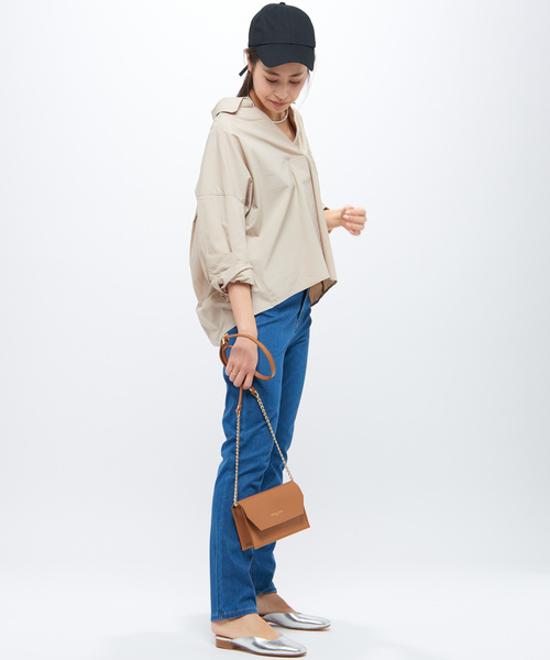 CIAOPANIC TYPY（チャオパニックティピー）の「BIGシルエットシャツ（シャツ/ブラウス・レディース・ホワイト/ストライプ/サックスブルー/ネイビー/ベージュ/ピンク・FREE）」の19枚目の写真