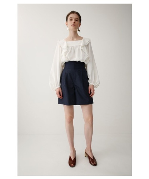 MOUSSY（マウジー）の「PIN STRIPE SHORTS（その他パンツ・レディース・ダークネイビー/ブラウン系その他・2/0/1）」の2枚目の写真