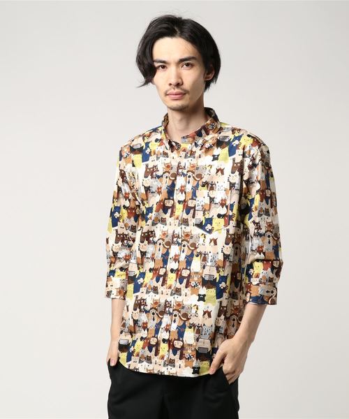 rovtski（ロフトスキー）の「rovtski ネコイヌ総柄シャツ7部袖（シャツ/ブラウス・メンズ・その他/その他1/その他2/その他3/その他4/その他5/その他6/その他7・MEDIUM/LARGE/X-LARGE）」の7枚目の写真