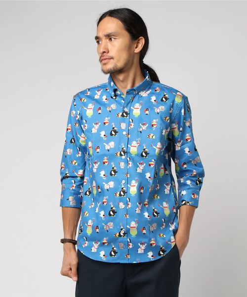 rovtski（ロフトスキー）の「rovtski ネコイヌ総柄シャツ7部袖（シャツ/ブラウス・メンズ・その他/その他1/その他2/その他3/その他4/その他5/その他6/その他7・MEDIUM/LARGE/X-LARGE）」の8枚目の写真