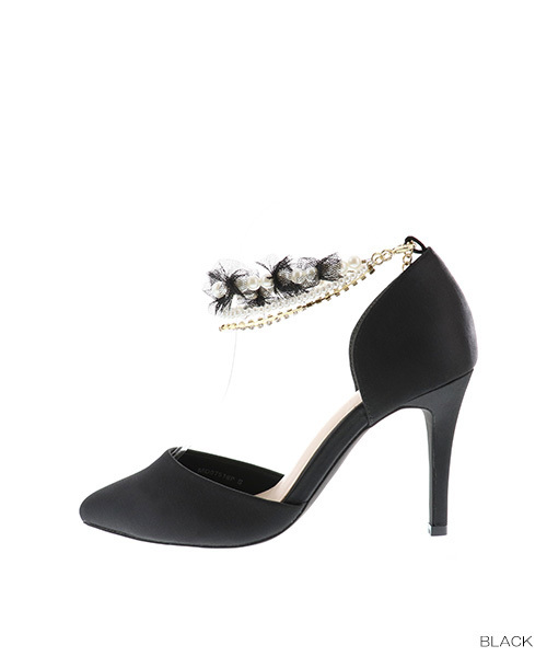 RANDA(ランダ)の「2WAYパールストラップセパレートパンプス(パンプス・レディース・ブラック/ネイビー/ゴールド・SS/S/M/L/LL)」の1枚目の写真