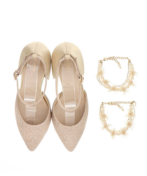 RANDA(ランダ)の「2WAYパールストラップセパレートパンプス(パンプス・レディース・ブラック/ネイビー/ゴールド・SS/S/M/L/LL)」の10枚目の写真