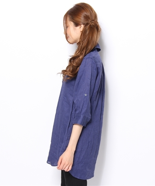Acienta（アシエンタ）の「リネンチュニック（チュニック・レディース・ブルー・LARGE/MEDIUM）」の3枚目の写真