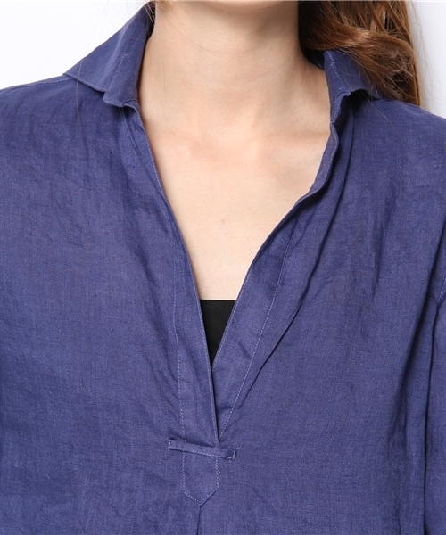 Acienta（アシエンタ）の「リネンチュニック（チュニック・レディース・ブルー・LARGE/MEDIUM）」の5枚目の写真