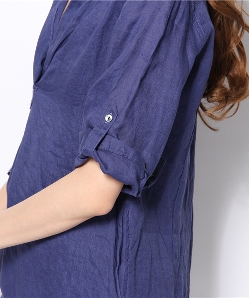 Acienta（アシエンタ）の「リネンチュニック（チュニック・レディース・ブルー・LARGE/MEDIUM）」の7枚目の写真