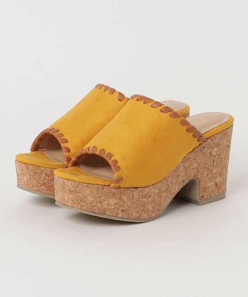 KOBE LETTUCE（コウベレタス）の「ステッチベルトサボ＊レディース/シューズ/サンダル/厚底[I1599]神戸レタス（サンダル・レディース・グレイッシュベージュ/マスタード/ブラック・L/LL/M/S）」の8枚目の写真