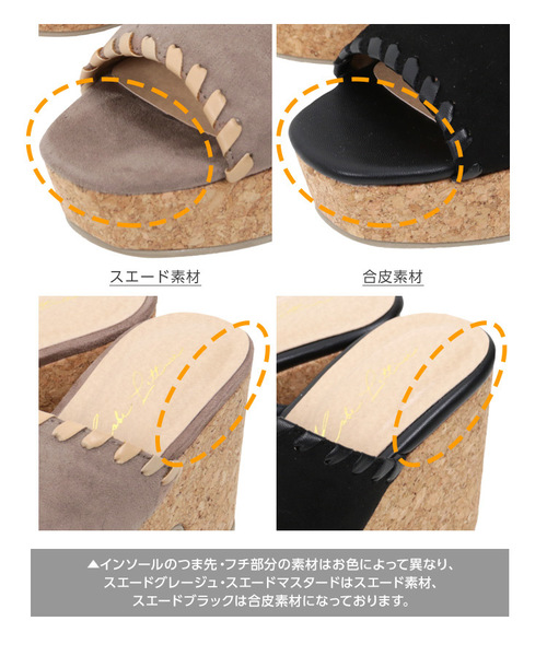 KOBE LETTUCE（コウベレタス）の「ステッチベルトサボ＊レディース/シューズ/サンダル/厚底[I1599]神戸レタス（サンダル・レディース・グレイッシュベージュ/マスタード/ブラック・L/LL/M/S）」の10枚目の写真