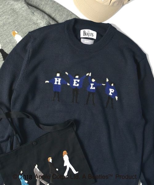 SHIPS（シップス）の「SU: BEATLES ニット■（ニット/セーター・メンズ・ネイビー/グレー/オリーブ/グレー系その他/ダークネイビー/パープル・SMALL/MEDIUM/LARGE/X-LARGE）」の5枚目の写真