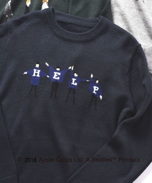 SHIPS（シップス）の「SU: BEATLES ニット■（ニット/セーター・メンズ・ネイビー/グレー/オリーブ/グレー系その他/ダークネイビー/パープル・SMALL/MEDIUM/LARGE/X-LARGE）」の9枚目の写真