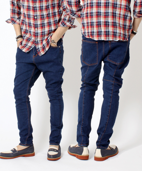 BEAMS（ビームス）の「BEAMS / スキニーサルエルデニム（デニムパンツ・メンズ・グレー/インディゴブルー・SMALL/MEDIUM/LARGE/X-LARGE）」の2枚目の写真