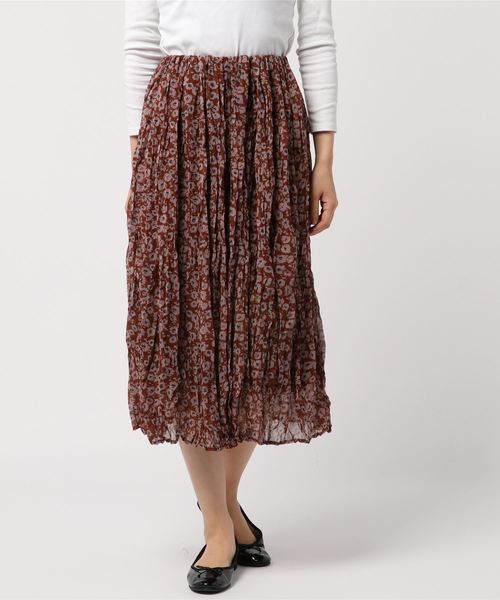 flower（フラワー）の「クランプルフラワースカート（スカート・レディース・ブラック/ブラウン・FREE）」の5枚目の写真