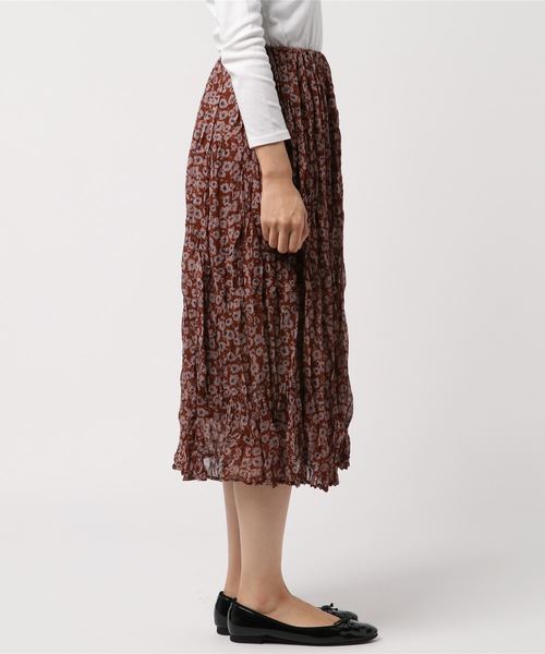 flower（フラワー）の「クランプルフラワースカート（スカート・レディース・ブラック/ブラウン・FREE）」の3枚目の写真