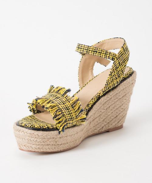 本日特価大好評 セール サンダル Continental ツイードウエッジサンダル サンダル Grace シューズ Continental グレースコンチネンタル のファッション サンダル