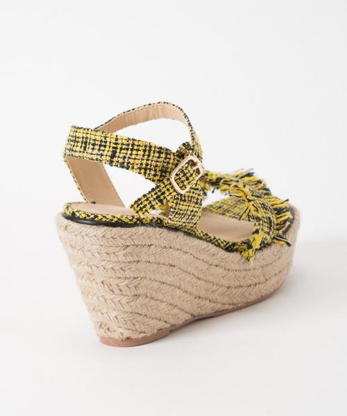 本日特価大好評 セール サンダル Continental ツイードウエッジサンダル サンダル Grace シューズ Continental グレースコンチネンタル のファッション サンダル