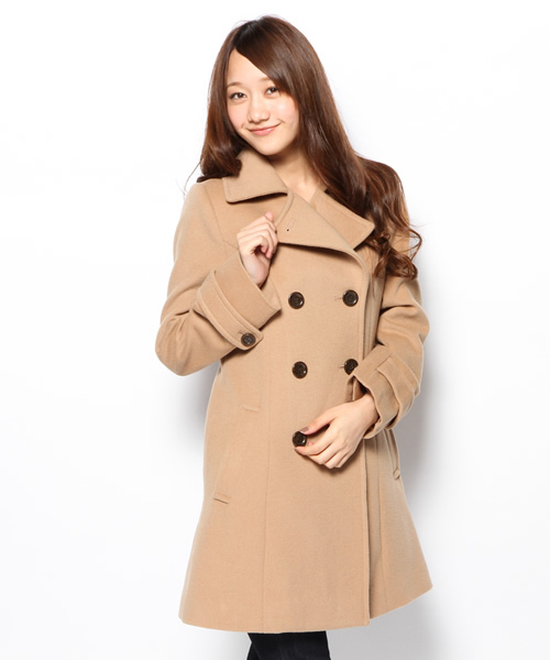 ANY（エニィ）の「W.ショートビーバー コート（ピーコート・レディース・グレー系/ブラック系/黄土色系・2/3）」の3枚目の写真