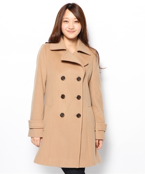 ANY（エニィ）の「W.ショートビーバー コート（ピーコート・レディース・グレー系/ブラック系/黄土色系・2/3）」の4枚目の写真