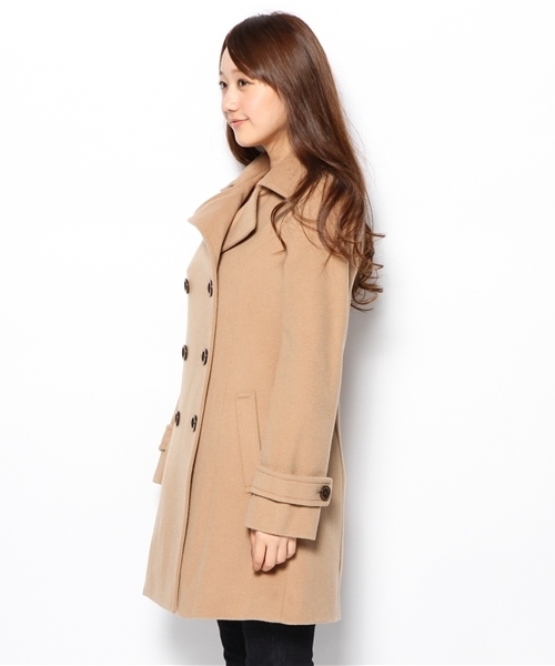 ANY（エニィ）の「W.ショートビーバー コート（ピーコート・レディース・グレー系/ブラック系/黄土色系・2/3）」の9枚目の写真