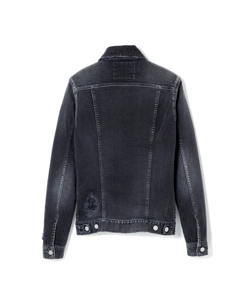 BACK BONE(バックボーン)の「LEATHER PATCH TRUCKER(デニムジャケット・メンズ・ブラック/インディゴブルー・MEDIUM/X-LARGE/SMALL/LARGE)」の5枚目の写真