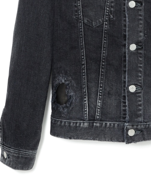 BACK BONE(バックボーン)の「LEATHER PATCH TRUCKER(デニムジャケット・メンズ・ブラック/インディゴブルー・MEDIUM/X-LARGE/SMALL/LARGE)」の15枚目の写真