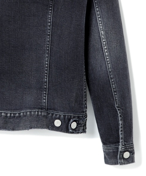 BACK BONE(バックボーン)の「LEATHER PATCH TRUCKER(デニムジャケット・メンズ・ブラック/インディゴブルー・MEDIUM/X-LARGE/SMALL/LARGE)」の9枚目の写真
