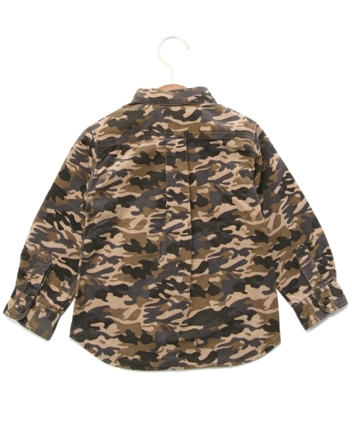 green label relaxing（グリーンレーベルリラクシング）の「ホソコール メイサイ プリント シャツ（シャツ/ブラウス・キッズ・オリーブ/ベージュ・XS/95/S/105/M/115/L/125）」の3枚目の写真