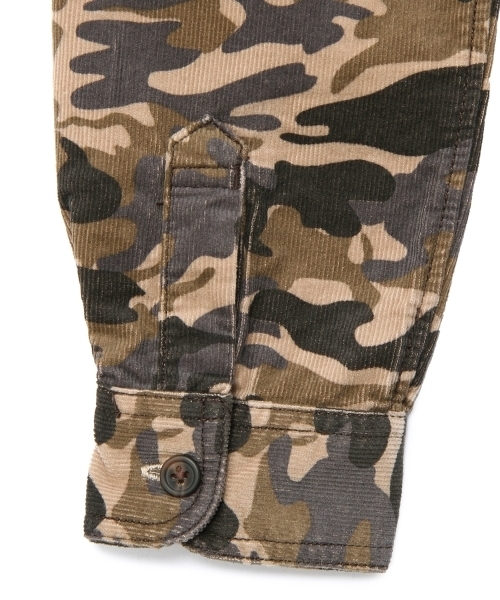 green label relaxing（グリーンレーベルリラクシング）の「ホソコール メイサイ プリント シャツ（シャツ/ブラウス・キッズ・オリーブ/ベージュ・XS/95/S/105/M/115/L/125）」の5枚目の写真