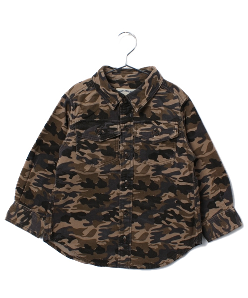 green label relaxing（グリーンレーベルリラクシング）の「ホソコール メイサイ プリント シャツ（シャツ/ブラウス・キッズ・オリーブ/ベージュ・XS/95/S/105/M/115/L/125）」の9枚目の写真