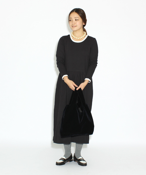 BEAMS BOY（ビームスボーイ）の「△BEAMS BOY / 切替ピコレースワンピース **（ワンピース・レディース・ブラック/ライトブルー・ONE SIZE）」の2枚目の写真