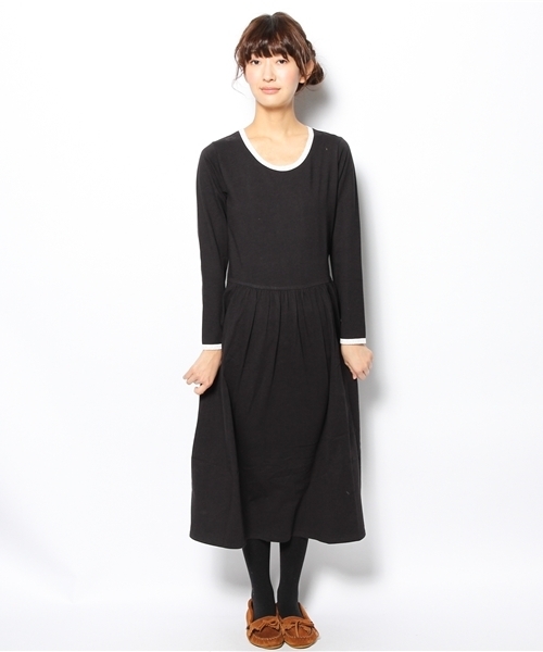 BEAMS BOY（ビームスボーイ）の「△BEAMS BOY / 切替ピコレースワンピース **（ワンピース・レディース・ブラック/ライトブルー・ONE SIZE）」の3枚目の写真