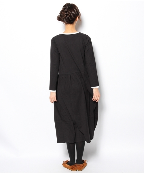 BEAMS BOY（ビームスボーイ）の「△BEAMS BOY / 切替ピコレースワンピース **（ワンピース・レディース・ブラック/ライトブルー・ONE SIZE）」の5枚目の写真