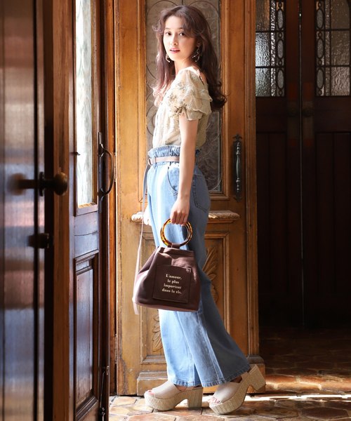 one after another NICE CLAUP(ワンアフターアナザーナイスクラップ)の「2wayリボンサンダル(サンダル・レディース・ブラック/ブラウン/ナチュラル・SMALL/MEDIUM/LARGE)」の4枚目の写真