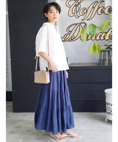 AMERICAN HOLIC(アメリカンホリック)の「ピュアリネンスキッパー5分袖シャツ(シャツ/ブラウス・レディース・サックスブルー/ネイビー/オフホワイト/キャメル/ストライプ/その他5・M/L)」の16枚目の写真