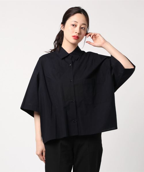 CLANE（クラネ）の「WIDE SHORT WASHABLE S/H（シャツ/ブラウス・レディース・ネイビー/ベージュ/ピンク・FREE）」の3枚目の写真