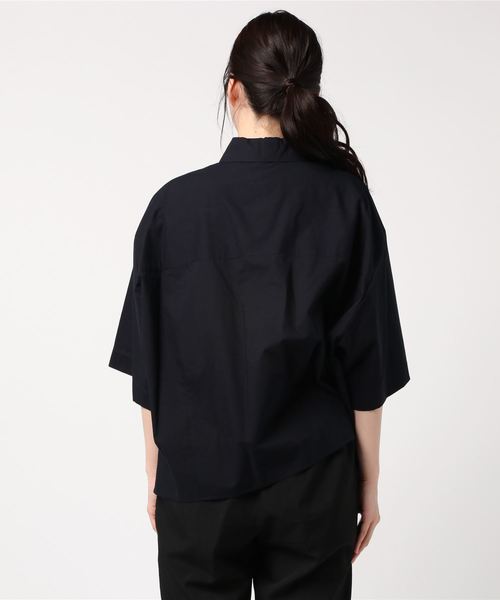 CLANE（クラネ）の「WIDE SHORT WASHABLE S/H（シャツ/ブラウス・レディース・ネイビー/ベージュ/ピンク・FREE）」の4枚目の写真