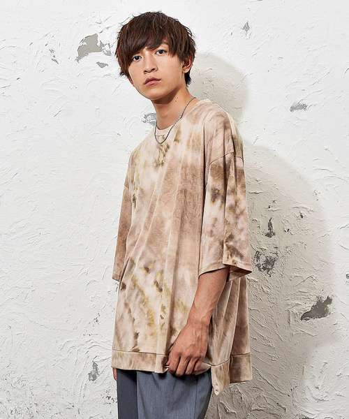 MinoriTY（マイノリティ）の「タイダイビッグシルエットTシャツ ビッグシルエット（Tシャツ/カットソー・メンズ・グレー/グリーン/モカ・M/L）」の3枚目の写真