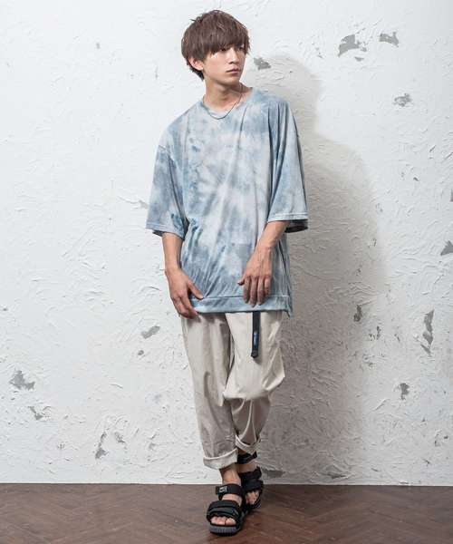 MinoriTY（マイノリティ）の「タイダイビッグシルエットTシャツ ビッグシルエット（Tシャツ/カットソー・メンズ・グレー/グリーン/モカ・M/L）」の4枚目の写真