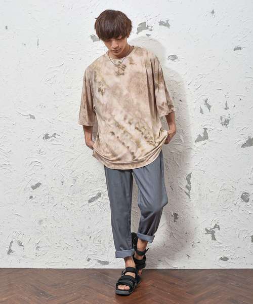 MinoriTY（マイノリティ）の「タイダイビッグシルエットTシャツ ビッグシルエット（Tシャツ/カットソー・メンズ・グレー/グリーン/モカ・M/L）」の5枚目の写真