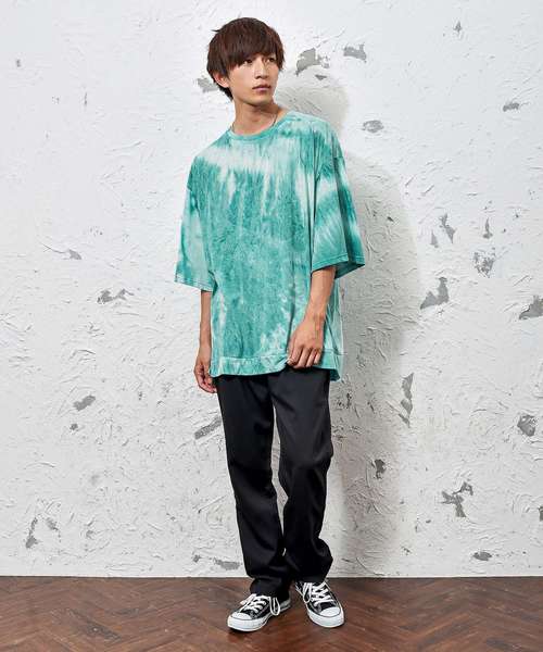 MinoriTY（マイノリティ）の「タイダイビッグシルエットTシャツ ビッグシルエット（Tシャツ/カットソー・メンズ・グレー/グリーン/モカ・M/L）」の6枚目の写真