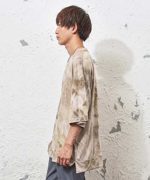 MinoriTY（マイノリティ）の「タイダイビッグシルエットTシャツ ビッグシルエット（Tシャツ/カットソー・メンズ・グレー/グリーン/モカ・M/L）」の7枚目の写真