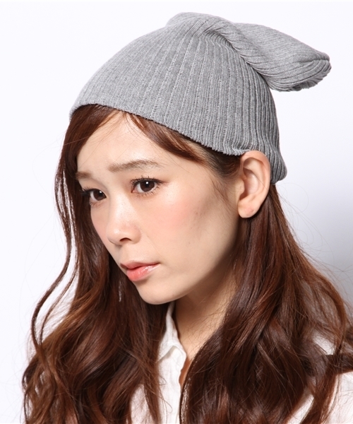 DISCOAT（ディスコート）の「【Discoat】リブニットCAP（キャップ・レディース・ネイビー/アイボリー/グレー・ﾌﾘ-）」の4枚目の写真