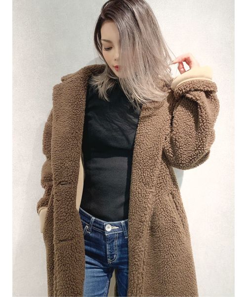 GYDA(ジェイダ)の「リブタートルニットTOPS(ニット/セーター・レディース・ブラック/オフホワイト/オレンジ・FREE)」の4枚目の写真