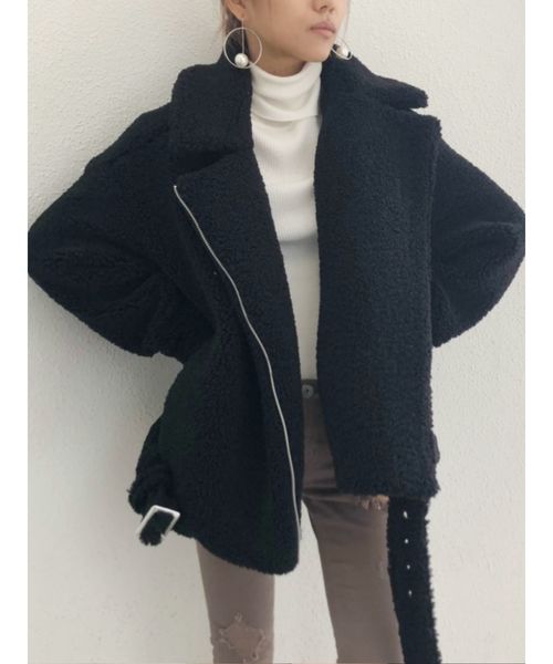 GYDA(ジェイダ)の「リブタートルニットTOPS(ニット/セーター・レディース・ブラック/オフホワイト/オレンジ・FREE)」の7枚目の写真