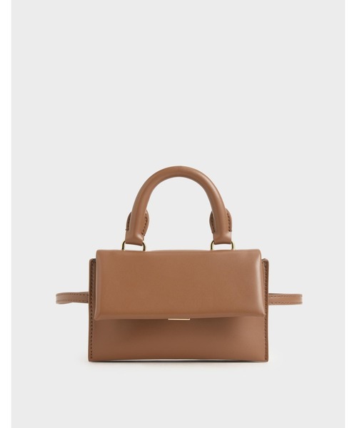 CHARLES & KEITH（チャールズ & キース）の「レクタングラー ベルトバッグ / Rectangular Belt Bag（ショルダーバッグ・レディース・ブラウン/マルチ/アイボリー・S）」の2枚目の写真