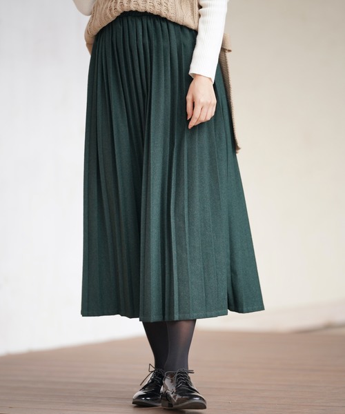 rps（アールピーエス）の「起毛プリーツスカート（スカート・レディース・チャコールグレー/ダークグリーン/ボルドー/キャメル・M）」の15枚目の写真