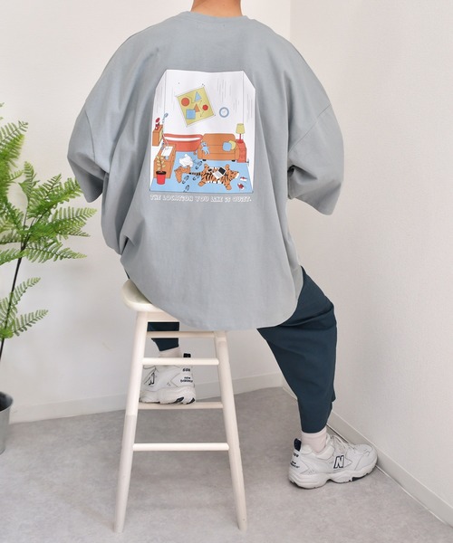 kutir（クティール）の「ポケット付きバックプリントトラ刺繍Tシャツ（Tシャツ/カットソー・メンズ・ホワイト/チャコールグレー/ライトブルー・SMALL/MEDIUM/LARGE）」の20枚目の写真