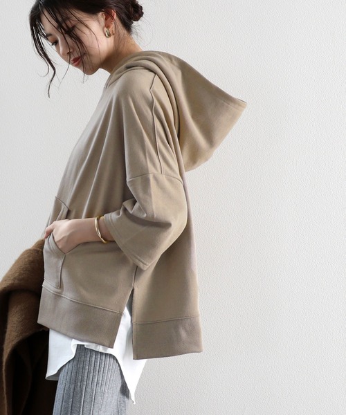 classicalelf（クラシカルエルフ）の「【セットアップ】無地プルオーバー半袖パーカーor長袖パーカー+キャミソール 2点セットアップ（パーカー・レディース・グリーン系その他2/ブラック系その他2/ブラウン系その他2/ブラック系その他/ブラウン系その他/ベージュ系その他/ベージュ系その他2/グリーン系その他/ホワイト系その他2・LARGE/MEDIUM/X-LARGE）」の20枚目の写真